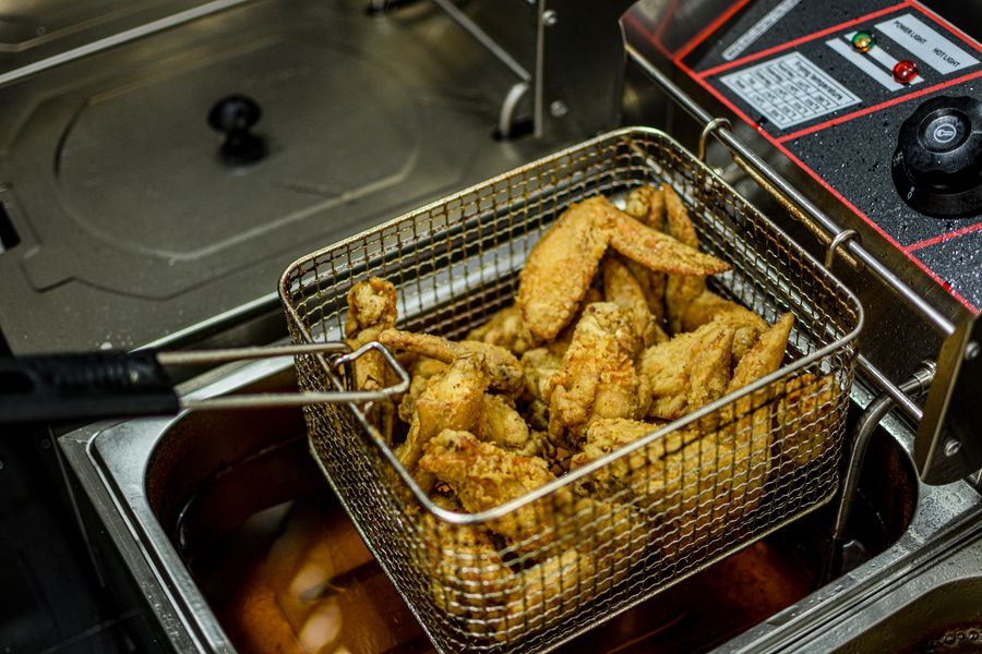 Golden fried chicken wings
